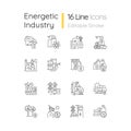 Energy industry linear icons set Royalty Free Stock Photo