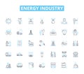 energy industry linear icons set. Renewable, Fossil, Wind, Solar, Hydro, Geothermal, Biomass line vector and concept Royalty Free Stock Photo