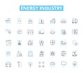 energy industry linear icons set. Renewable, Fossil, Wind, Solar, Hydro, Geothermal, Biomass line vector and concept Royalty Free Stock Photo