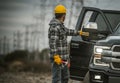 Energy Industry Worker Next to His Pickup Truck Royalty Free Stock Photo