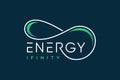 Energy infinity logo design vector with creative element concept Royalty Free Stock Photo