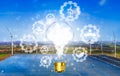 Energy innovation light bulb graphic interface Royalty Free Stock Photo