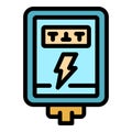 Energy junction box icon color outline vector Royalty Free Stock Photo