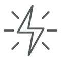 Energy line icon, electric and power, lightning sign, vector graphics, a linear pattern on a white background.