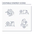 Energy line icons set