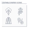 Energy line icons set