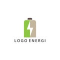 Energy logo illustration battery and electricity vector color design