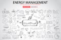 Energy management with Doodle design style Royalty Free Stock Photo