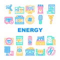 Energy Manufacturing Collection Icons Set Vector Royalty Free Stock Photo