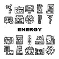 Energy Manufacturing Collection Icons Set Vector Royalty Free Stock Photo