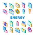 Energy Manufacturing Collection Icons Set Vector