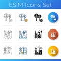 Energy manufacturing icons set Royalty Free Stock Photo