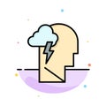 Energy, Mental, Mind, Power Abstract Flat Color Icon Template Royalty Free Stock Photo