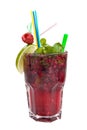 Energy mohito with mint, lime and raspberry