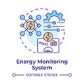 Energy monitoring system multi color concept icon