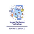 Energy monitoring technology concept icon