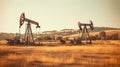 Energy, oil, gas, fuel pumping rig. AI generated image