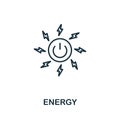 Energy outline icon. Thin line style from community icons collection. Pixel perfect simple element energy icon for web design, Royalty Free Stock Photo