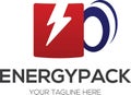 Energy pack abstract logo design template vector glass electric colorful