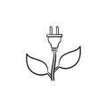 Energy plug hand drawn sketch icon. Royalty Free Stock Photo