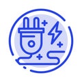 Energy, Plug, Power, Nature Blue Dotted Line Line Icon