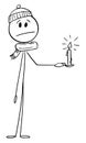 Energy Poverty and Cold or Chilly Weather, Vector Cartoon Stick Figure Illustration