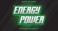 Energy Power editable text effect Royalty Free Stock Photo