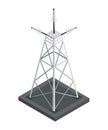 Energy power grid isometric. Power distribution element with wind and high voltage electricity grid pylon. Electric Royalty Free Stock Photo