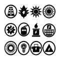 Energy and Power Icon Set Collection Vector for UI Documents Websites and Mobile Applications Royalty Free Stock Photo