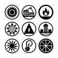 Energy and Power Icon Set Collection Vector for UI Documents Websites and Mobile Applications Royalty Free Stock Photo