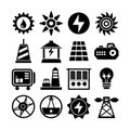 Energy and Power Icon Set Collection Vector for UI Documents Websites and Mobile Applications Royalty Free Stock Photo