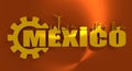 Energy and Power icons. Mexico word