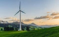 Energy Production with Wind Turbines. Power Generation for Sustainable Development Royalty Free Stock Photo