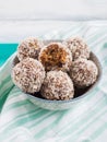 Energy protein balls with coconut flakes