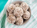 Energy protein balls with coconut flakes