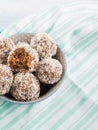 Energy protein balls with coconut flakes