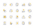 Energy related color icons set