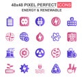 Energy and renewable glyph icon set. Royalty Free Stock Photo