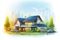 Home energy power environment modern electricity house architecture green building eco solar technology