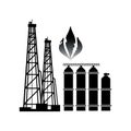 Gas And Gas production. Technology and industry emblem.