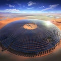 Energy Revolution: Solar Farm in Sahara Desert Royalty Free Stock Photo