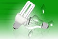 Energy saving bulb crashes the light bulb Royalty Free Stock Photo