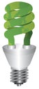 Energy Saving Bulb Green Map Illustration