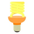 Energy saving bulb icon, cartoon style Royalty Free Stock Photo