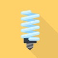 Energy saving bulb icon, flat style