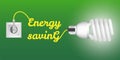 Energy saving economy bulb concept background, realistic style