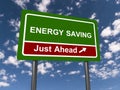 Energy saving exit sign Royalty Free Stock Photo