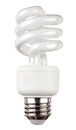 Energy saving fluorescent light bulb isolated on white Royalty Free Stock Photo
