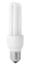 Energy saving fluorescent light bulb on white Royalty Free Stock Photo