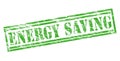 Energy saving green stamp Royalty Free Stock Photo
